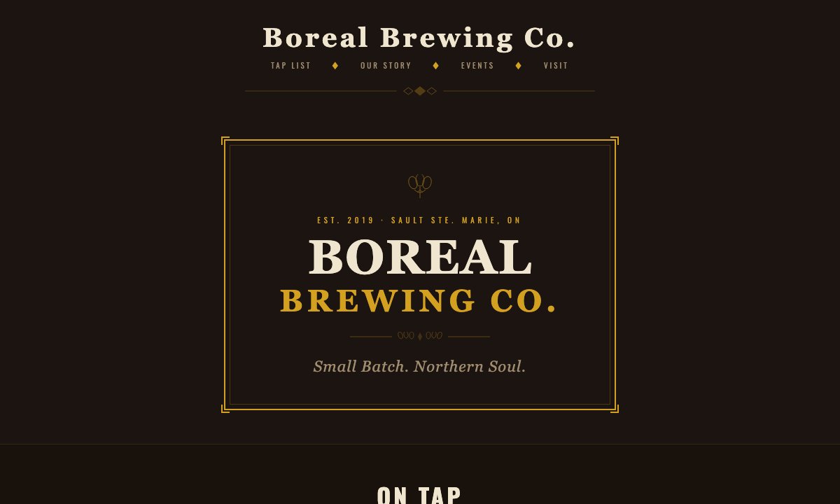 Boreal Brewing Co. concept website design by Bunker41