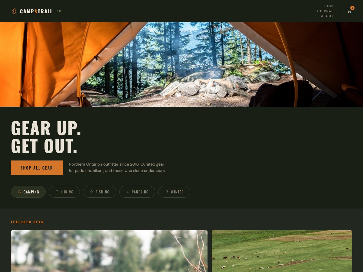 camptrail concept website design