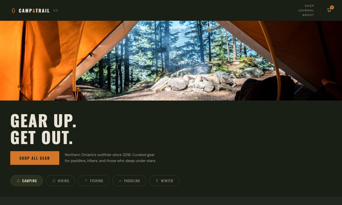 Camp & Trail Co. concept website design by Bunker41