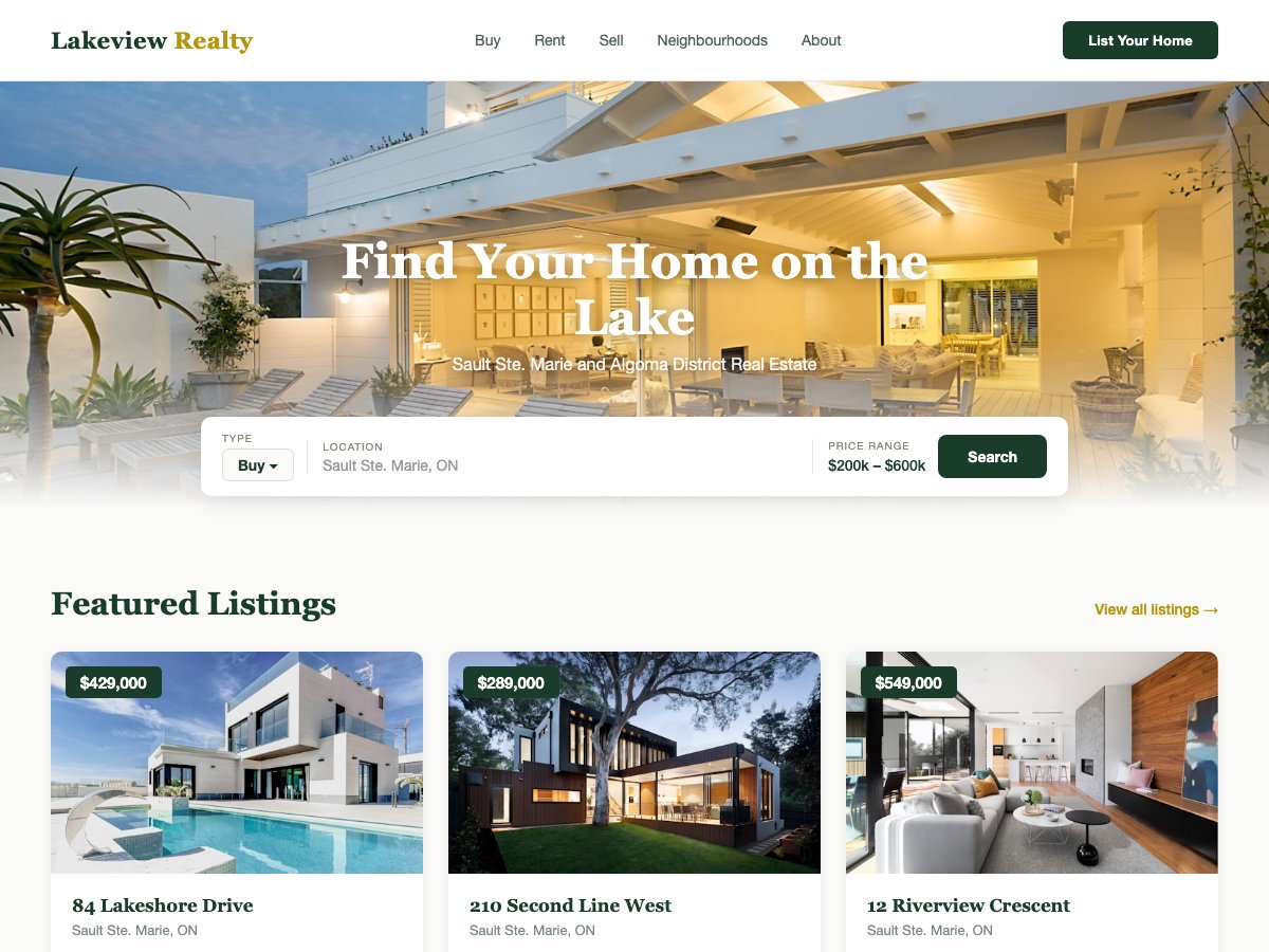 lakeview concept website design