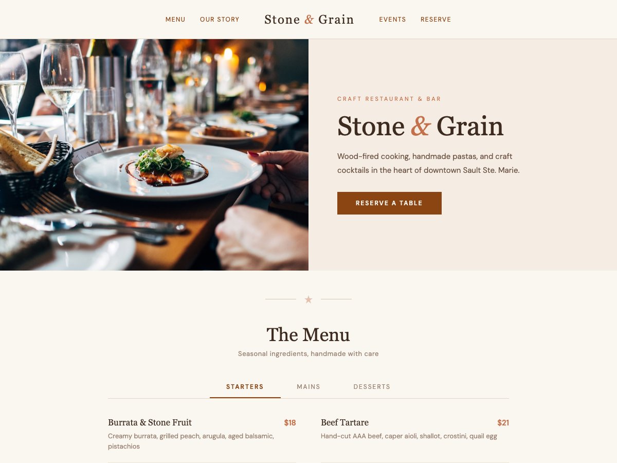 stonegrain concept website design