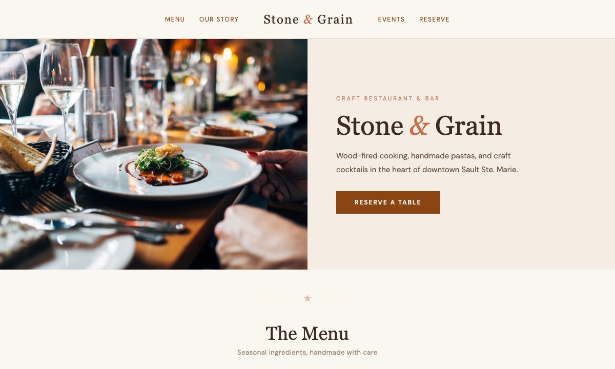 Stone & Grain concept website design by Bunker41
