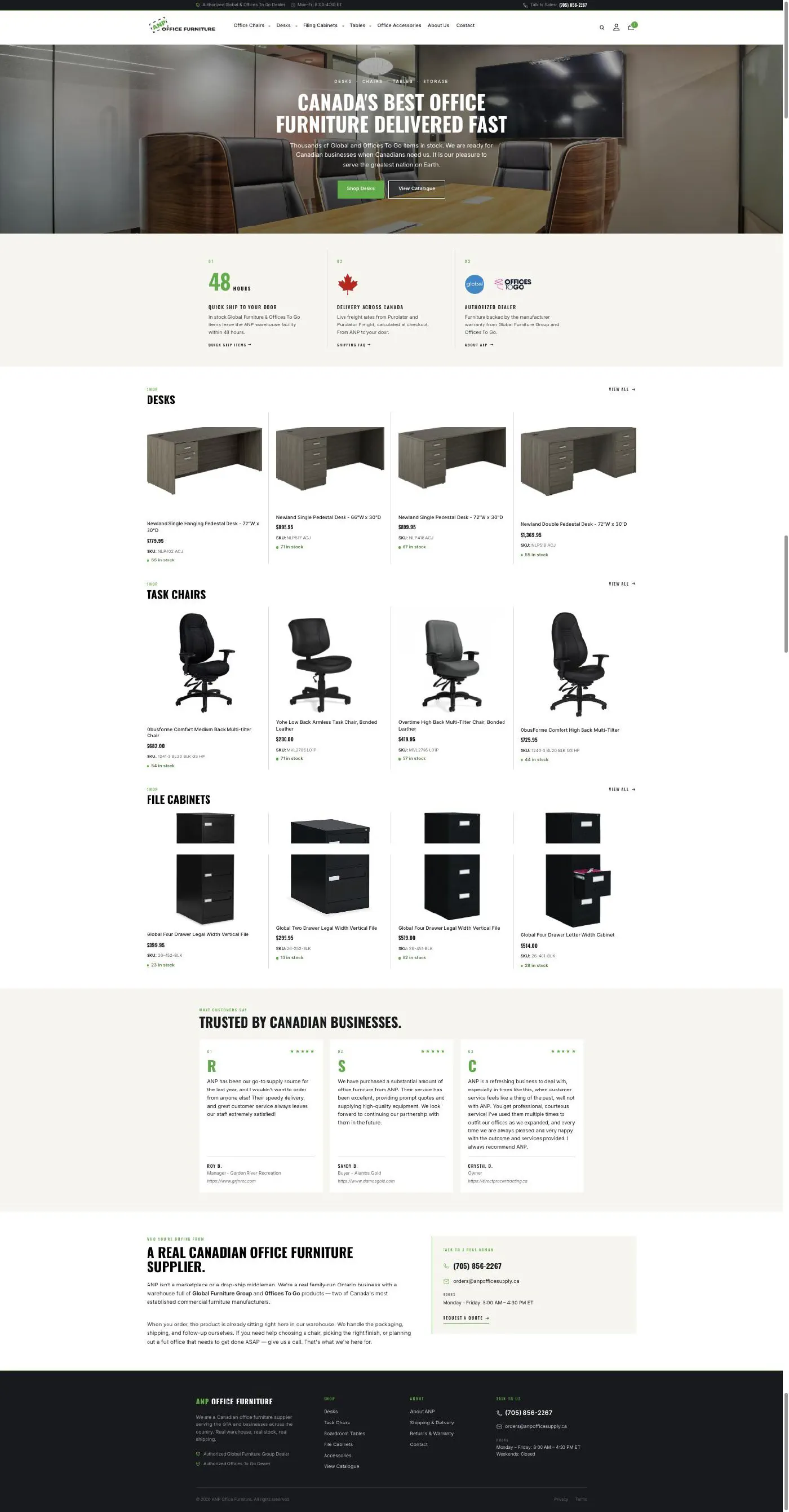 The full ANP Office Furniture page, top to bottom