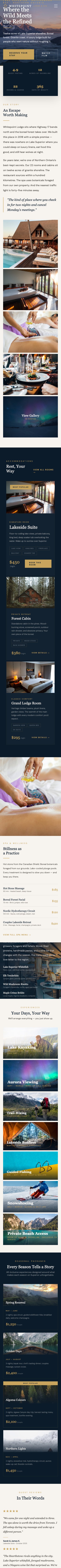 Whitepoint Lodge & Spa mobile website design by Bunker41